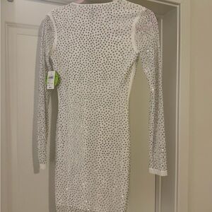 Windsor White Long Sleeve Sequin Dress